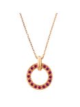 London Road 9ct Rose Gold Meridian Ruby Circle Pendant Necklace
