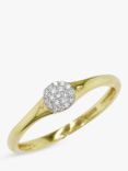 E.W Adams 18ct Gold 0.06ct Diamond Cluster Ring, N