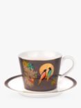 Sara Miller Chelsea Collection Birds Cup and Saucer, 200ml, Grey