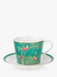 Sara Miller Chelsea Collection Birds Cup and Saucer, 200ml, Green