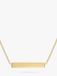 IBB Personalised 9ct Gold Horizontal Bar Initial Pendant Necklace