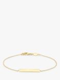 IBB Personalised 9ct Gold Bar Initial Chain Bracelet