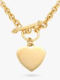 IBB Personalised Chunky Chain Heart Necklace, Gold