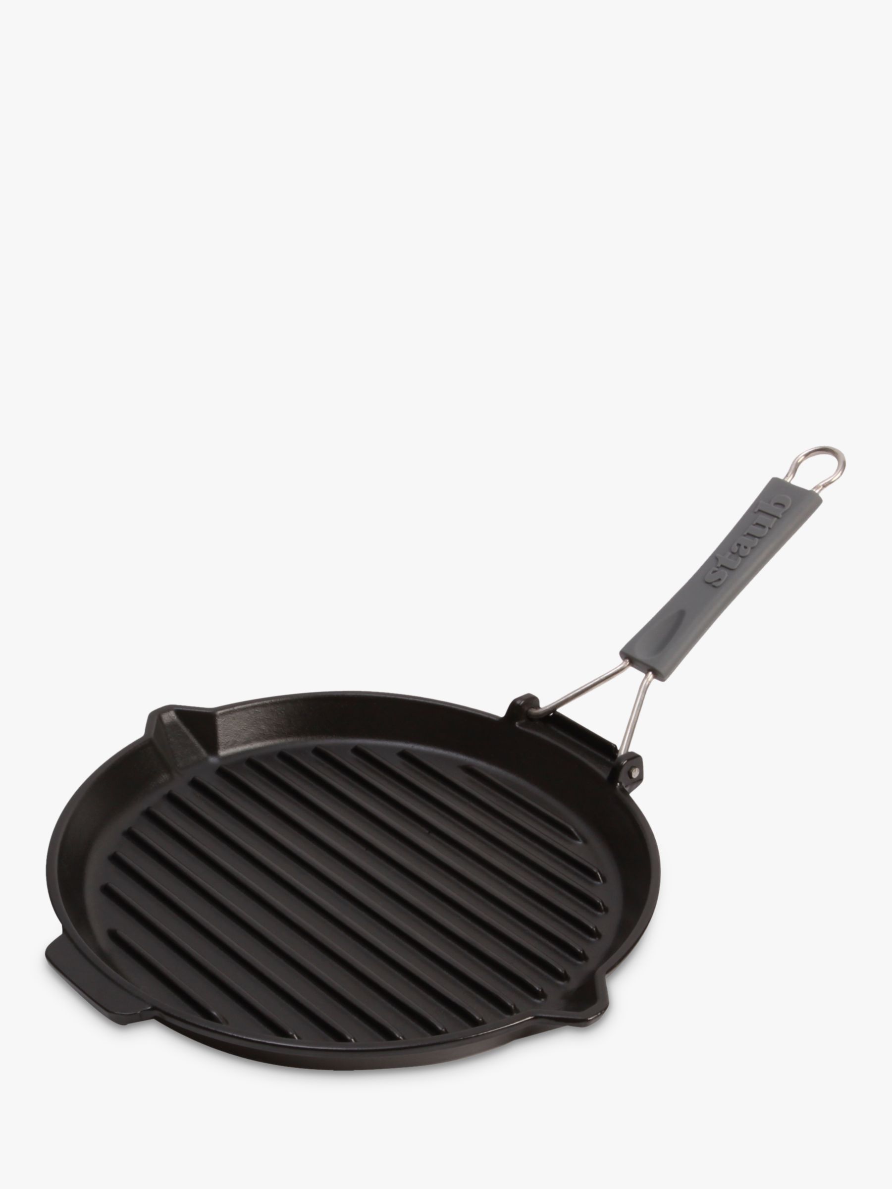 Parcel grundigt indad STAUB Cast Iron Round Grill Pan, Black, Dia.27cm