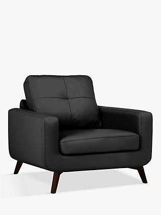 Barbican Range, John Lewis Barbican Leather Armchair, Dark Leg, Contempo Black