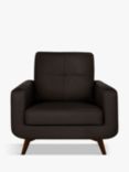 John Lewis Barbican Leather Armchair, Dark Leg, Demetra Charcoal