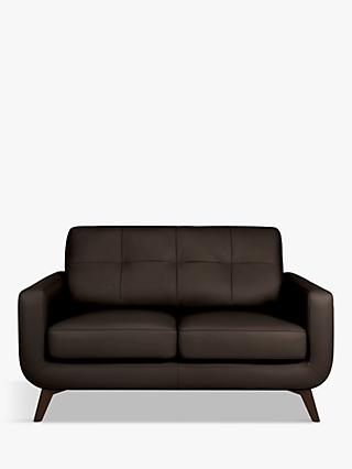 John Lewis Barbican Small 2 Seater Leather Sofa, Dark Leg