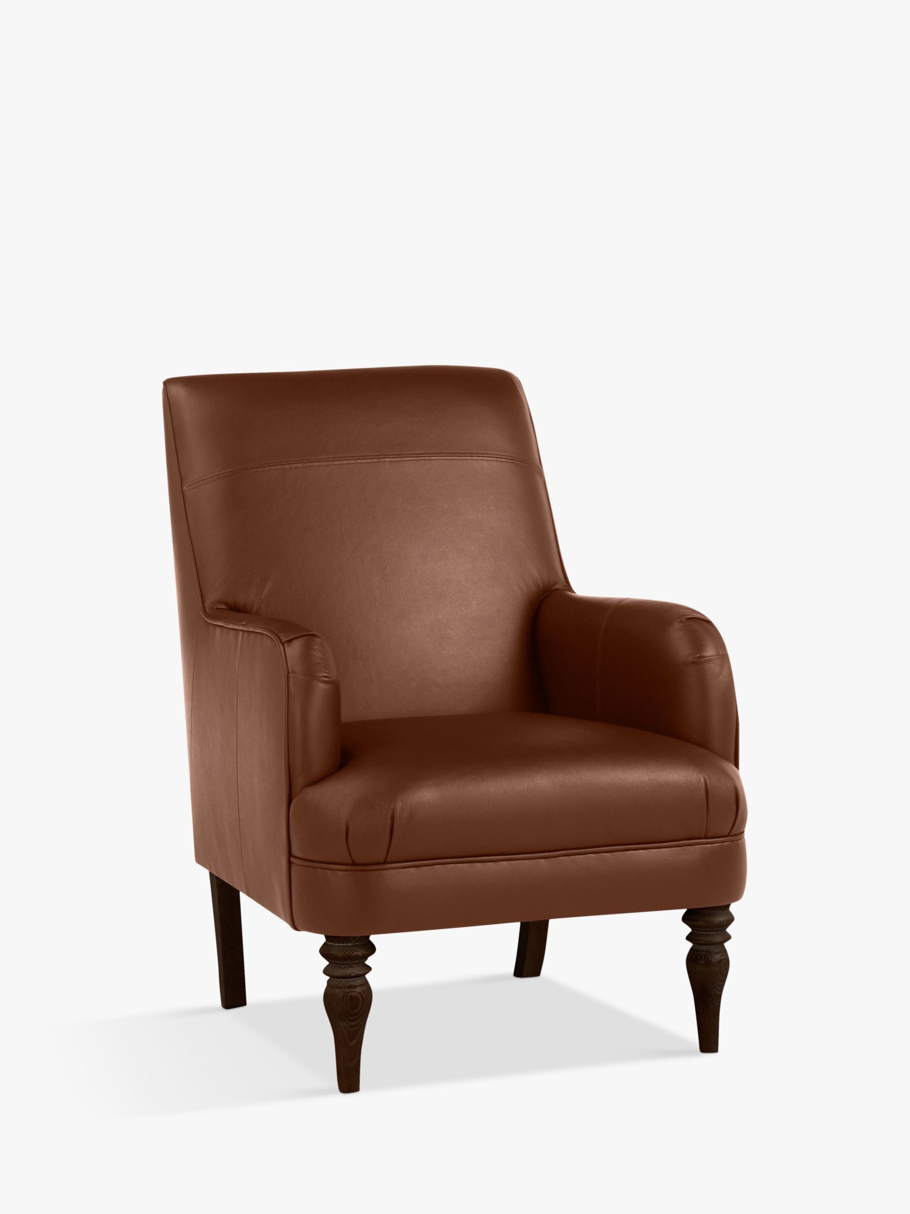 Sterling Range, John Lewis Sterling Leather Armchair, Dark Leg, Contempo Castanga