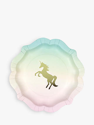 Talking Tables Unicorn Paper Plates, Pack of 12