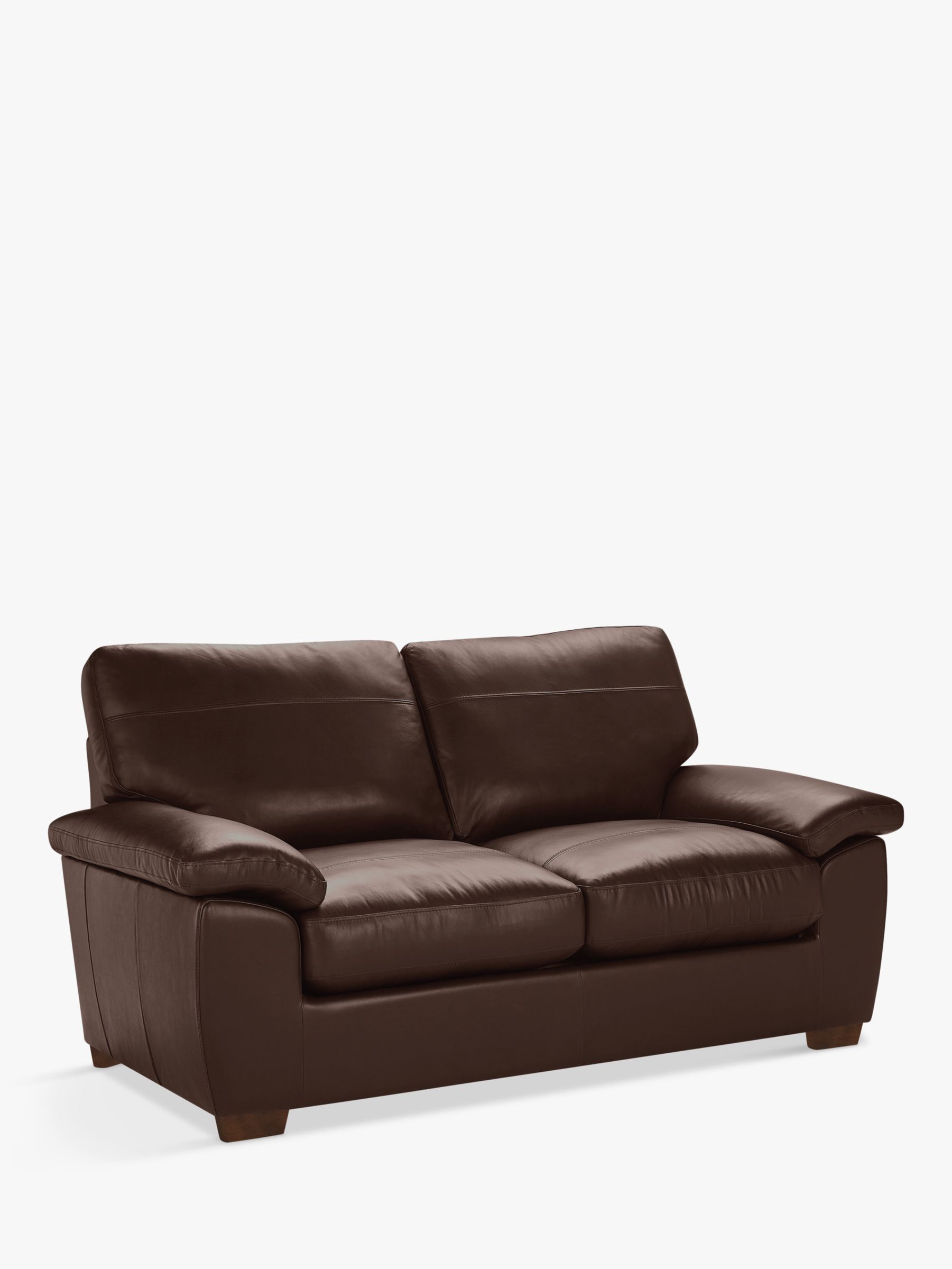 John Lewis Camden Medium 2 Seater Leather Sofa, Dark Leg