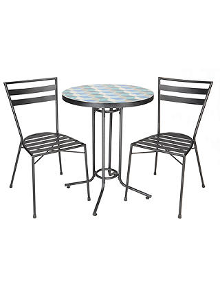 John Lewis & Partners Suri 2 Seater Mosaic Bistro Garden Table and Chairs Set, Multi