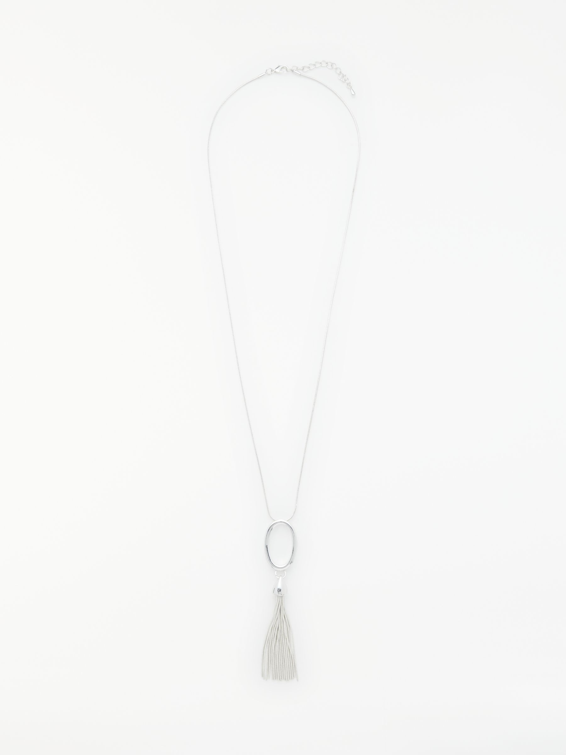 John Lewis & Partners Long Tassel Pendant Necklace, Silver