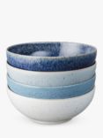 Denby Studio Blue Stoneware Cereal Bowls, Set of 4, 17cm, Chalk/Blue