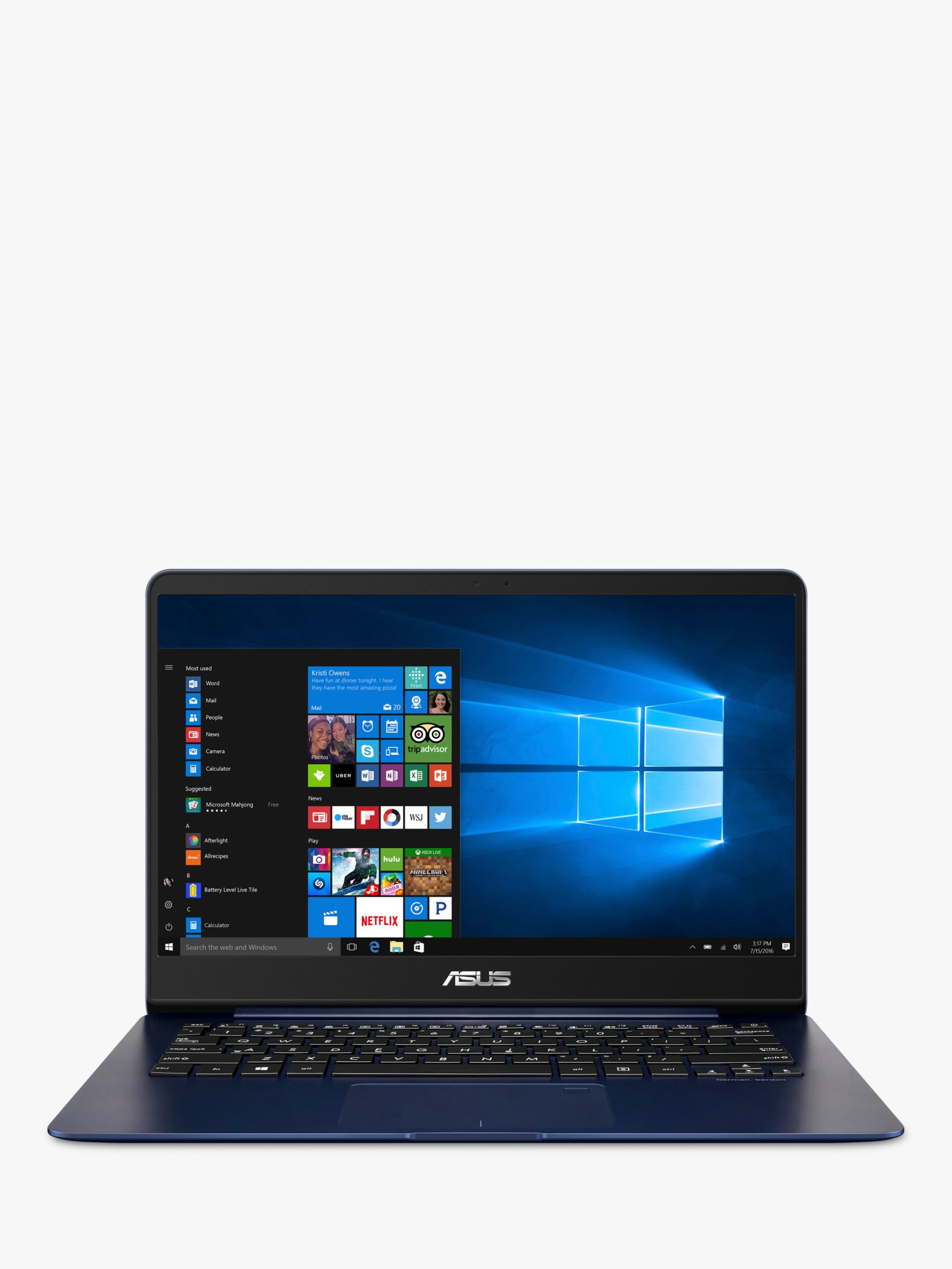 ASUS Zenbook UX430UA-GV415T Laptop, Intel Core i7, 8GB, 256GB SSD, 14", Blue