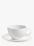 Wedgwood Gio Bone China Tea Cup and Saucer, 260ml, White