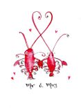 Louise Mulgrew Designs Lobsters Mr And Mrs Wedding Card