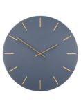 John Lewis Large Arne Wall Clock, 60cm, Brass/Grey