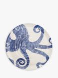 BlissHome Creatures Octopus Round Earthenware Platter, 36.5cm, Blue