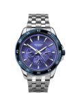 Sekonda 1391.27 Men's Chronograph Bracelet Strap Watch, Silver/Blue