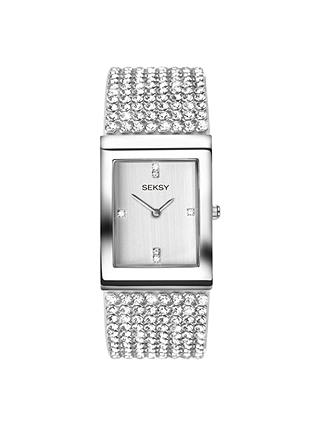 Sekonda 2375.37 Women's Seksy Austrian Crystal Bracelet Strap Watch, Silver