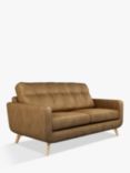 John Lewis Barbican Medium 2 Seater Leather Sofa, Light Leg, Demetra Light Tan