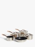 John Lewis Copper Features Pan Set, 5 Piece