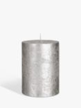John Lewis Rustic Pillar Candle, Silver