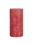 John Lewis Rustic Pillar Candle, 15cm, Red