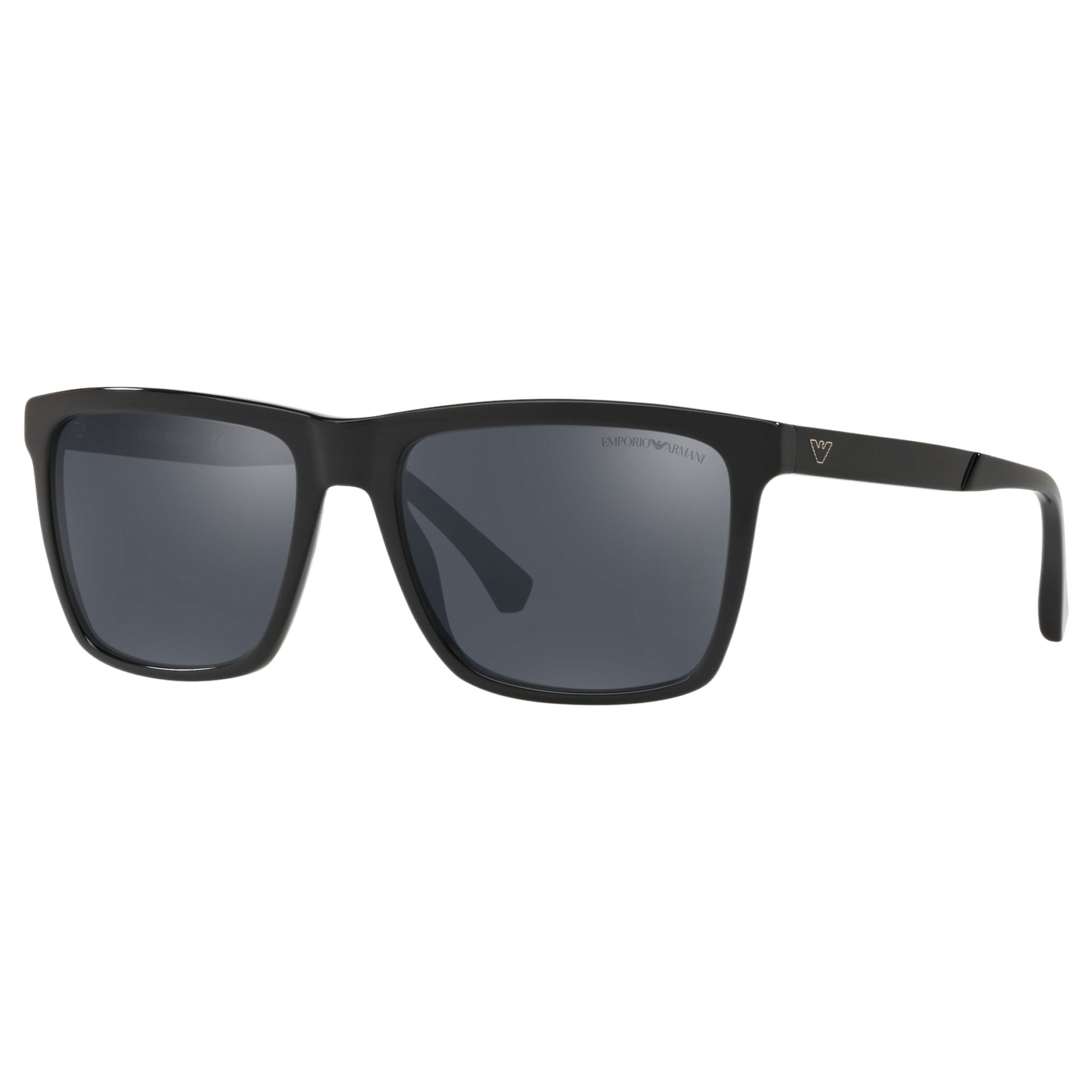 Square Sunglasses, Black/Mirror Grey 