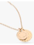 Merci Maman Personalised Double Hammered and Polished Disc Pendant Necklace