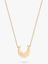 Merci Maman Personalised Crescent Moon Pendant Necklace