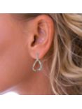 Nina B Curved Triangle Drop Earrings, Silver