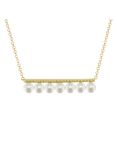 London Road 9ct Gold Pearl Bar Pendant Chain Necklace, Gold