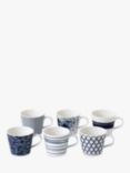 Royal Doulton Pacific Porcelain Small Mugs, 260ml, Assorted, Set of 6, Blue