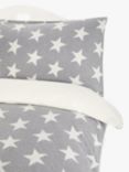 John Lewis Star Knitted Cotton Duvet Cover and Pillowcase Set, Single, Grey