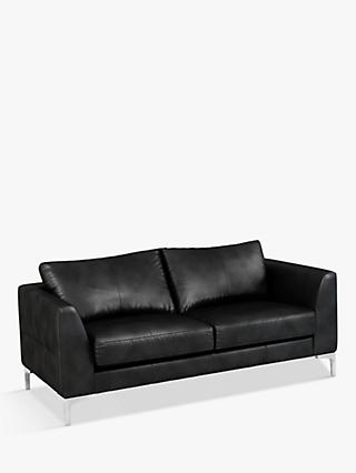 John Lewis Belgrave Medium 2 Seater Leather Sofa, Metal Leg