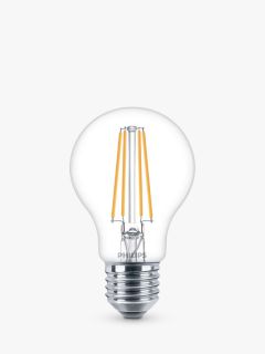 Philips 7W ES LED Classic Filament Bulbs, Warm White, Non Dimmable, Pack of 6