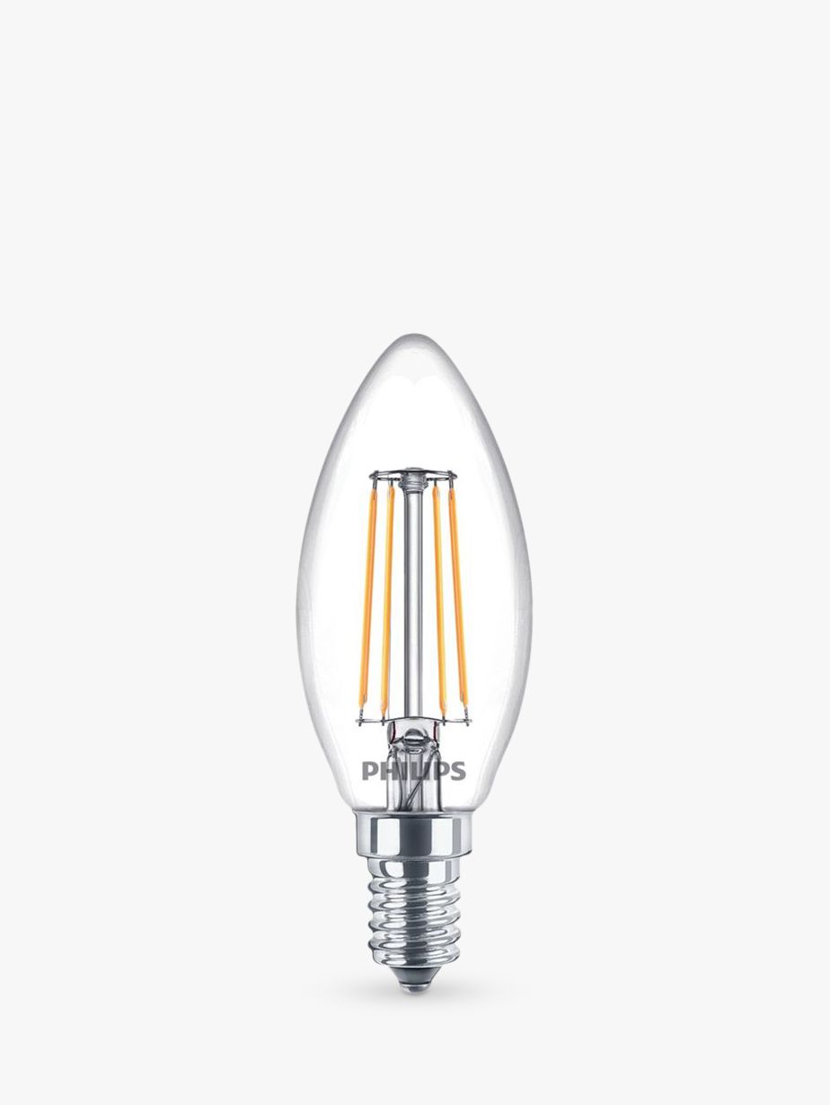4.3W SES LED Filament Candle Bulb, Clear, Non Dimmable, Pack of 6
