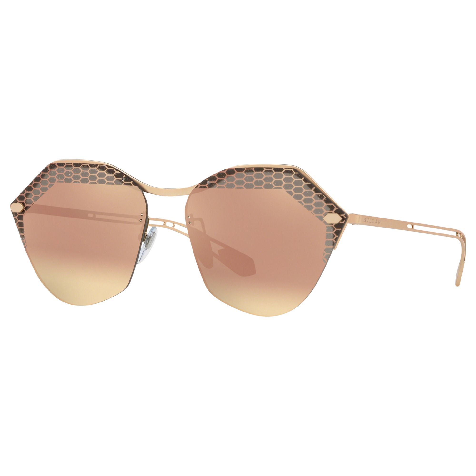 Irregular Sunglasses, Gold/Mirror Pink 