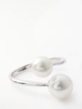 Lido Double Freshwater Pearl Ring, Silver/White
