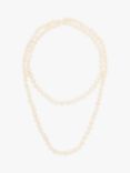 A B Davis Opera Length Freshwater Pearl Necklace, White