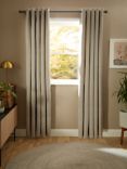 John Lewis Wellesley Weave Pair Lined Eyelet Curtains, Gold