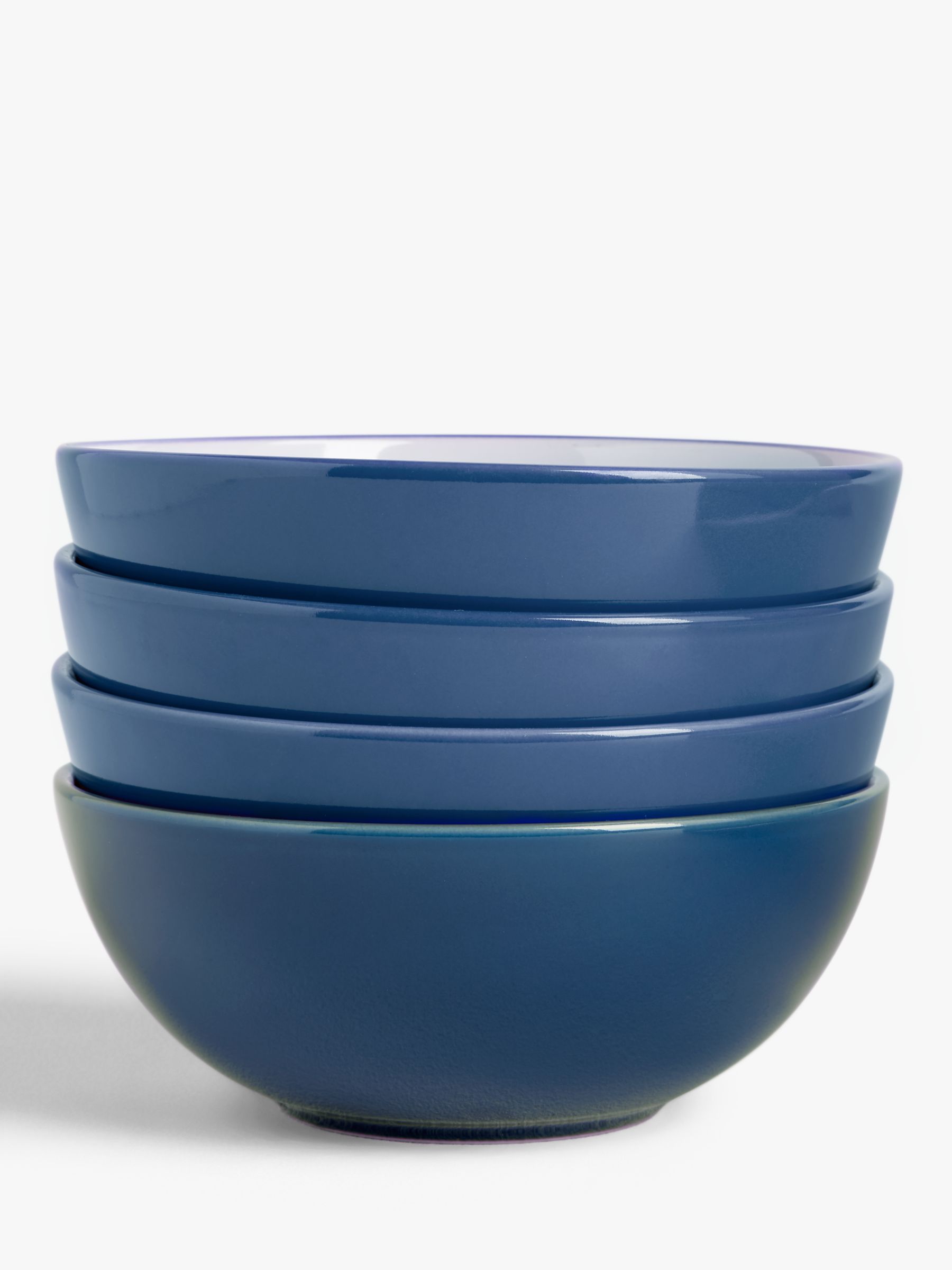 John Lewis ANYDAY Stoneware Cereal Bowls, Set of 4, 15.5cm, Blue