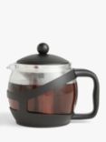 John Lewis ANYDAY 5 Cup Glass Teapot with Filter, 1.2L, Clear/Black