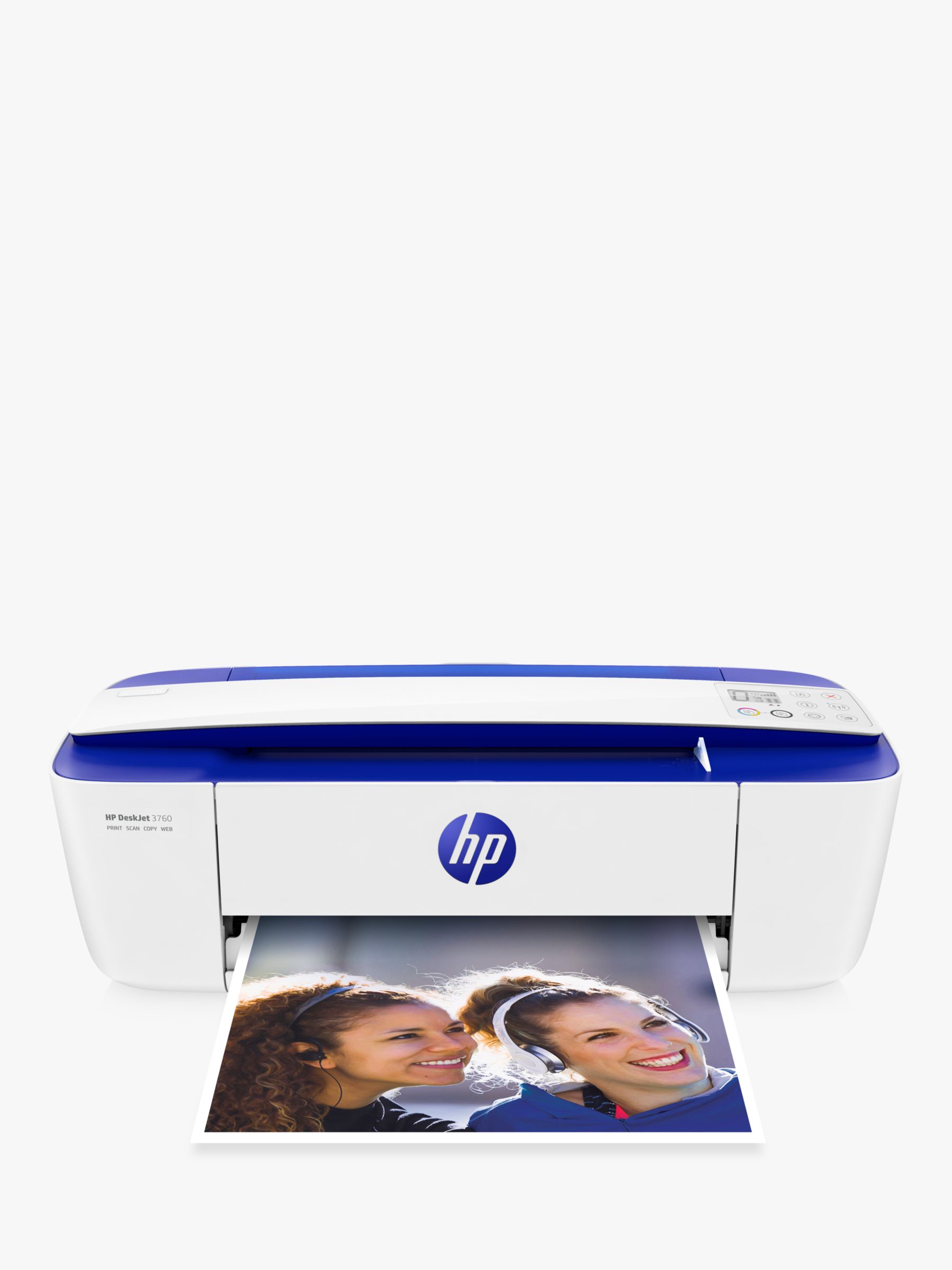 HP Deskjet 3760 All-in-One Wireless HP Instant Ink Compatible with 4 Trial, Blue/White
