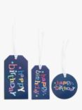 John Lewis Happy Birthday Gift Tags, Pack of 3