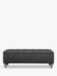 John Lewis Rouen Upholstered Ottoman Storage Box, Soft Touch Chenille Charcoal