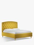 John Lewis Rouen Upholstered Bed Frame, King Size, Brushed Tweed Mustard