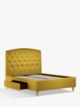 John Lewis Rouen 2 Drawer Storage Upholstered Bed Frame, Double, Brushed Tweed Mustard