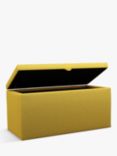 John Lewis Emily Upholstered Ottoman Storage Box, Brushed Tweed Mustard
